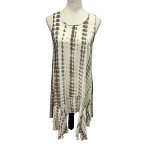 Boho Festival Tie Dye Tunic Top Umgee USA Ruffle Hem Large